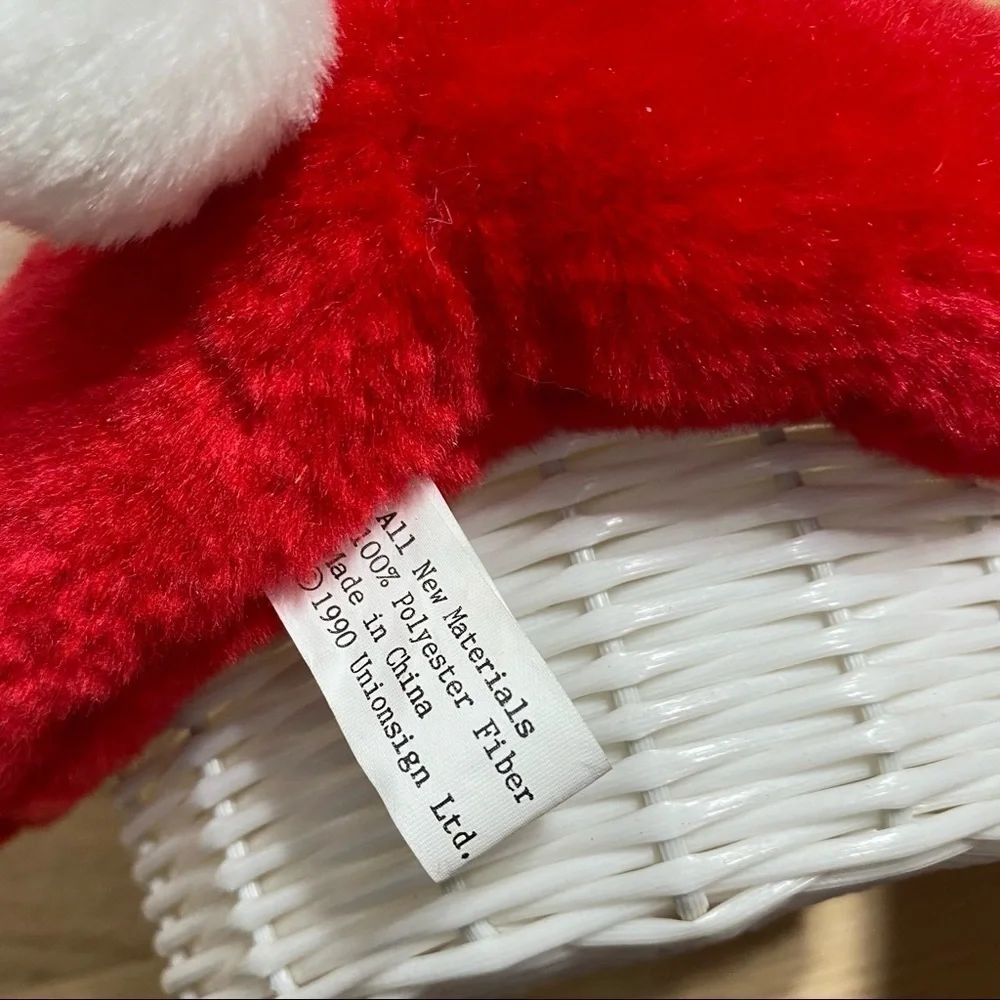 Vintage Santa Clause Basket White Christmas Holiday